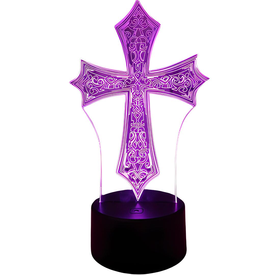 lampe chrétienne croix gothique