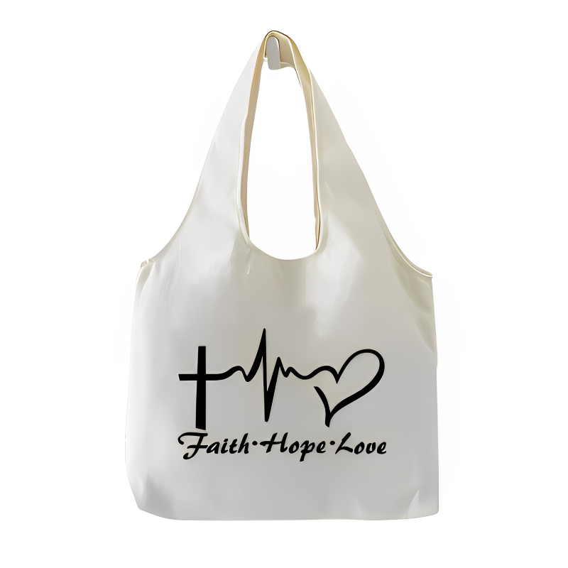 tote bag chrétien faith hope love