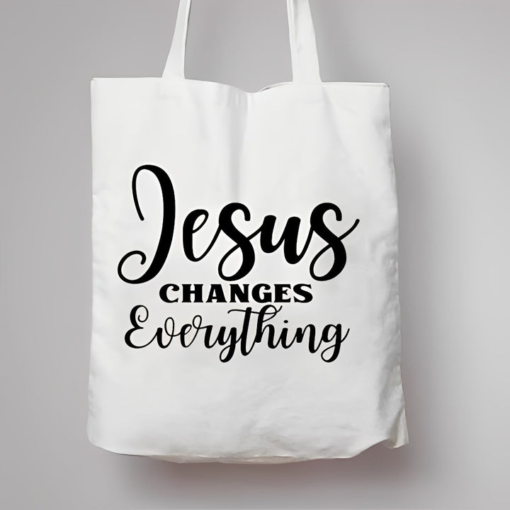 Christian Tote Bag Jesus Changes Everything