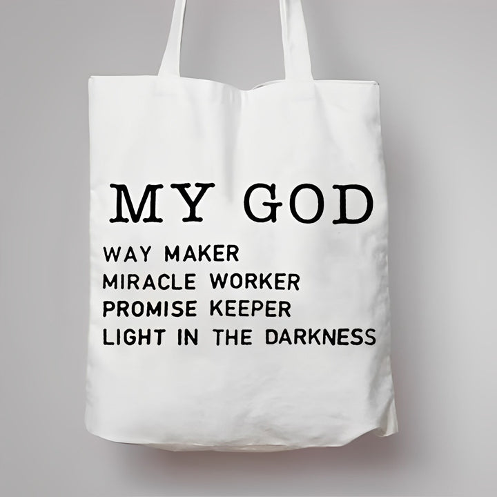 tote bag chrétien my god