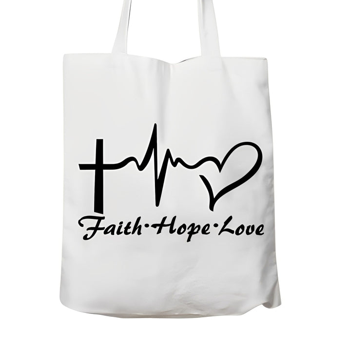 tote bag chrétien faith hope love